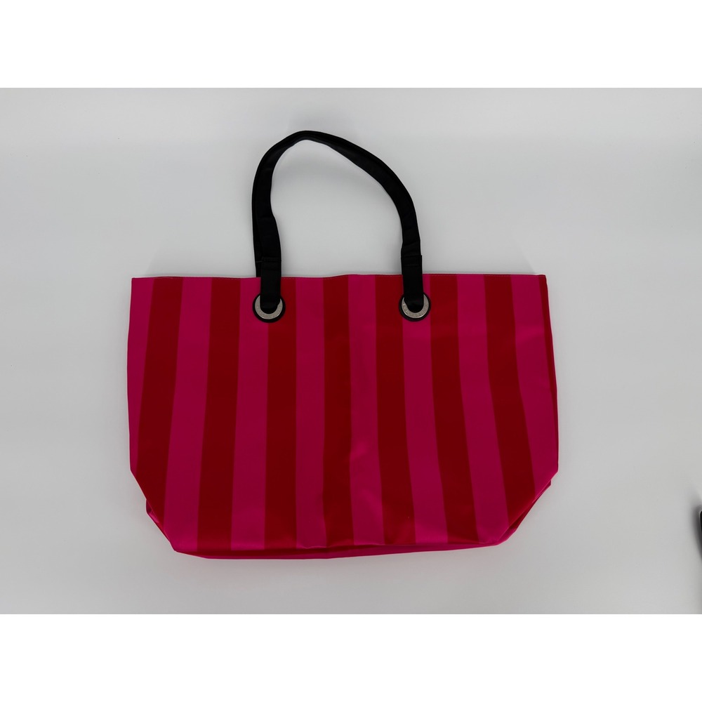 NWT Victorias Secret Pink Red Stripe Rhinestone Logo Tote Bag Y2K inspired - Picture 4 of 13